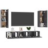 vidaXL 5-tlg. TV-Schrank-Set Hochglanz-Grau Holzwerkstoff
