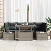 vidaXL Sofa Set mit Kissen 7 pcs Grau Poly-Rattan