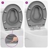 vidaXL Toilettensitz Grau 44,5 x 37,3 x 4,3 cm Duroplast