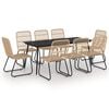 vidaXL 9-tlg. Garten-Essgruppe Poly Rattan und Glas