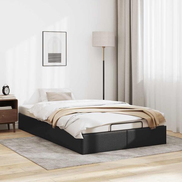 vidaXL Ottoman-Bett ohne Matratze Schwarz 120x190 cm Kunstleder