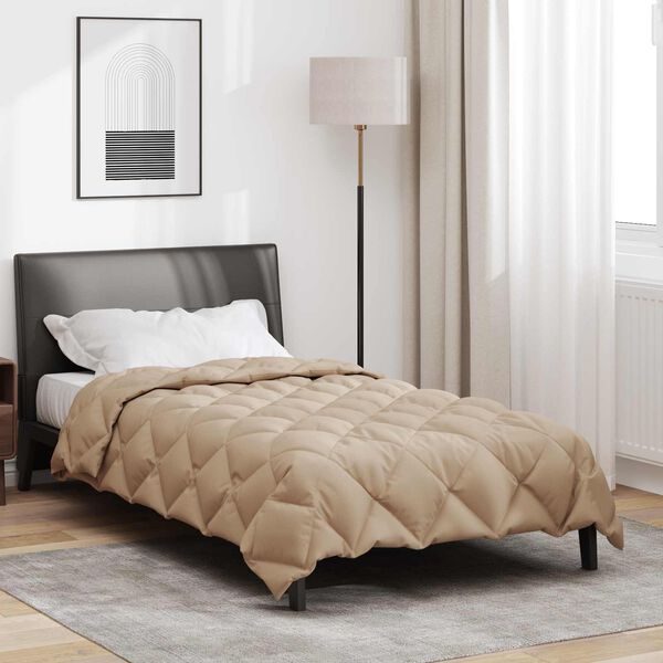 vidaXL Winterbettdecke Taupe 155 x 220 cm Mikrofaser