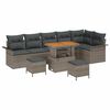vidaXL Garten-Sofa-Set mit Kissen mit Speicher mit Kissen 9 pcs Grau