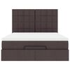 vidaXL Ottoman-Bett mit Matratze & LEDs Dunkelbraun 140x190 cm Stoff