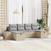 vidaXL Gartensofa-set mit Kissen 6 pcs Beige Poly-Rattan