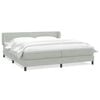 vidaXL Boxspringbett mit Matratzen Hellgrau 180x210 cm Samt