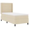 vidaXL Boxspringbett mit Matratze mit Kopfteil Creme 90 x 190 cm Stoff