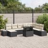 vidaXL Garten-Sofa-Set mit Speicher 9 pcs Schwarz Poly Rattan
