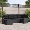 vidaXL Gartensofa-set 6 pcs Schwarz Poly-Rattan
