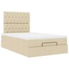 vidaXL Ottoman-Bett mit Matratze Creme 120x190 cm Stoff