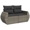 vidaXL Garten-Sofa-Set mit Kissen mit Speicher 10 pcs Grau