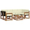vidaXL Outdoor-Sofagarnitur mit Kissen 7 pcs Natur und Creme