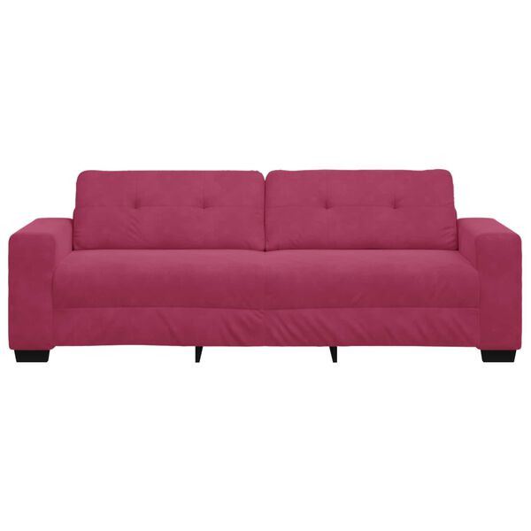 vidaXL 3-Sitzer-Sofa Weinrot 180 cm Samt