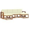 vidaXL Outdoor-Sofagarnitur 6 stk. Natur und Creme
