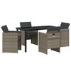 vidaXL Garten Essgruppe 5 pcs Grau Poly-Rattan