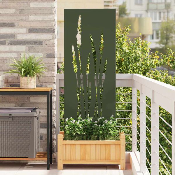 vidaXL Garten Sichtschutz-Leinwand Floral Olivgr&uuml;n 50 x 140 cm