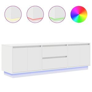 vidaXL TV-Schrank mit LED-Leuchten Wei&szlig; 160,5x41x50 cm