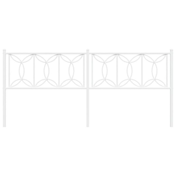 vidaXL Ersatz-Kopfteil Metall Wei&szlig; 200 cm