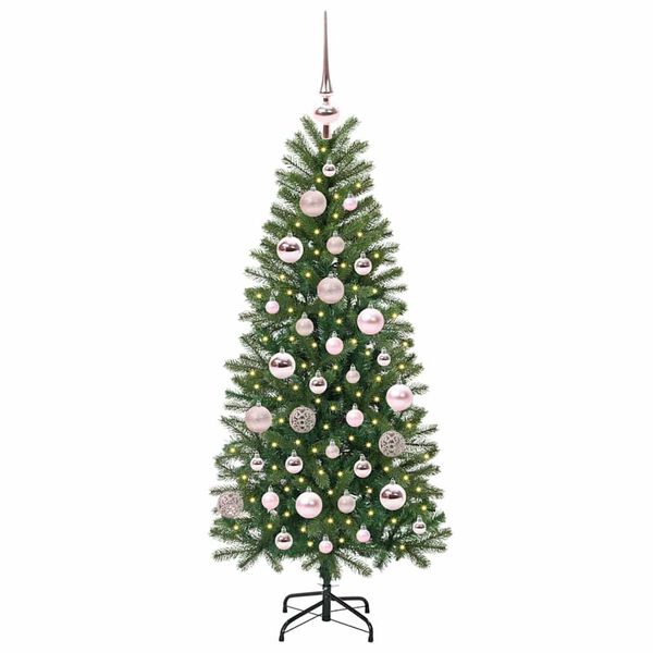 vidaXL K&uuml;nstlicher Weihnachtsbaum mit 150 LEDs Gr&uuml;n 120 cm PE und PVC