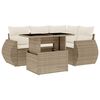 vidaXL 5-tlg. Garten-Sofagarnitur mit Kissen Beige Poly Rattan