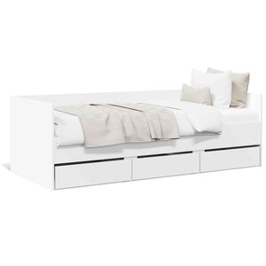 vidaXL Tagesbett mit Schubladen ohne Matratze Wei&szlig; 90x200 cm