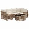 vidaXL Gartensofa-set 7 stk. Beige und Cremewei&szlig; Poly-Rattan