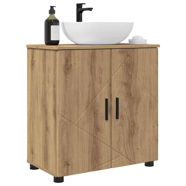 vidaXL Badezimmerschrank mit Speicher Artisan-Eiche 61 x 35 x 64 cm