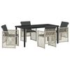 vidaXL Garten Essgruppe 5 pcs Hellgrau Poly-Rattan