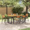 vidaXL Garten Essgruppe 7 pcs Schwarz Massivholz Akazie