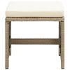 vidaXL Gartenstühle mit Hocker 2 Stk. Poly Rattan Beige