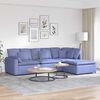 vidaXL Modulares Sofa mit Fu&szlig;hocker Kissen Stoff Jeansblau