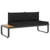 vidaXL 4-tlg. Garten-Ecksofa-Set mit Auflagen Aluminium und WPC