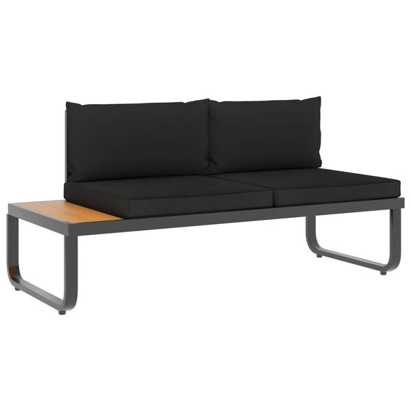 vidaXL 4-tlg. Garten-Ecksofa-Set mit Auflagen Aluminium und WPC