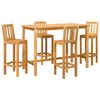 vidaXL Outdoor Bar Set 5 stk. Natur Massivholz Teak