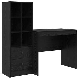 vidaXL Schreibtisch mit Schubladen 2 pcs Schwarz Eichen-Optik