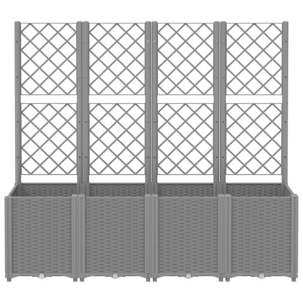 vidaXL Pflanzk&uuml;bel mit Rankgitter Hellgrau 160x40x140 cm PP