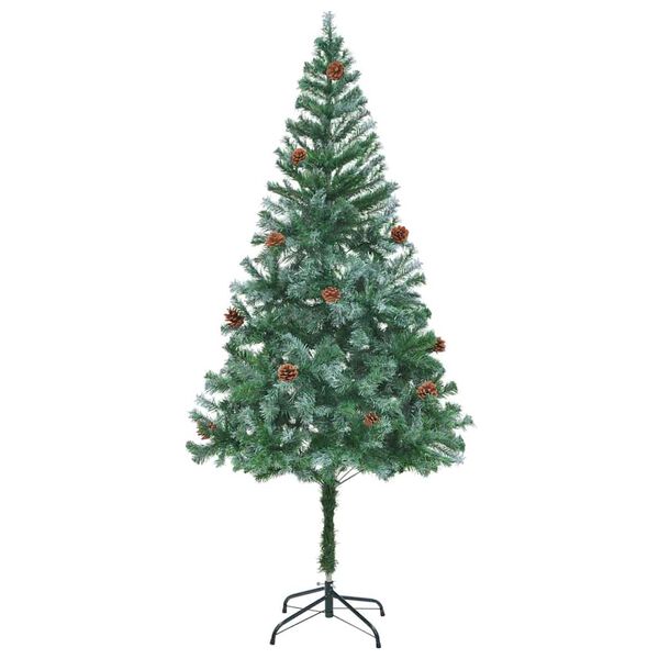 vidaXL K&uuml;nstlicher Weihnachtsbaum Gr&uuml;n 180 cm PVC und Stahl