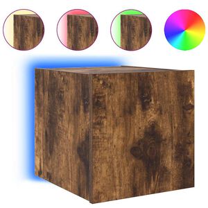 vidaXL TV-Wandschrank mit LED-Leuchten R&auml;uchereiche 30,5x35x30 cm