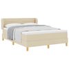 vidaXL Boxspringbett mit Matratze Creme 140 x 200 cm Stoff