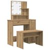 vidaXL Schminktisch-Set mit LED-Leuchten Artisan-Eiche Holzwerkstoff