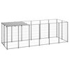 vidaXL Hundezwinger Silbern 330x110x110 cm Stahl