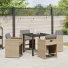 vidaXL Garten Essgruppe 5 pcs Beige Poly-Rattan