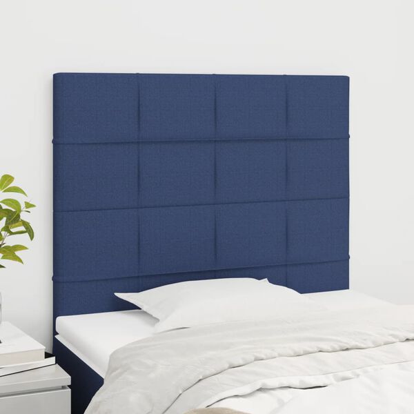 vidaXL Kopfteil Blau 80x5x118/128 cm Stoff