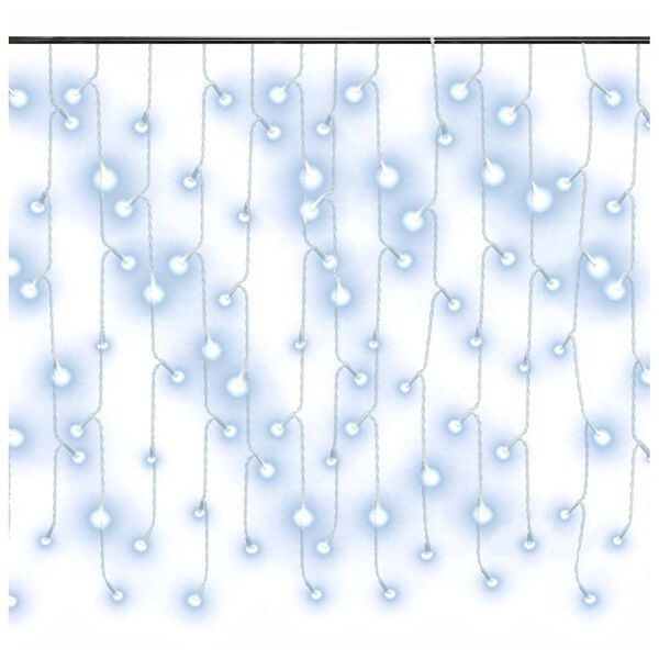 vidaXL Lichtervorhang LED Eiszapfen 10 m 400 LED Kaltwei&szlig; 8 Funktionen