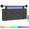 vidaXL H&auml;ngendes Kopfteil Mit LED Licht Schwarz Antikes PU