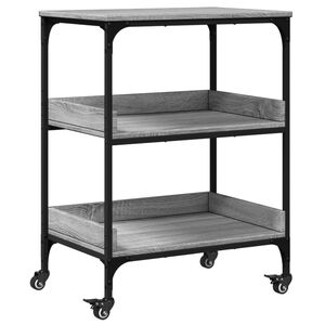 vidaXL K&uuml;chenwagen Grau Sonoma 60x41x80,5 cm Holzwerkstoff