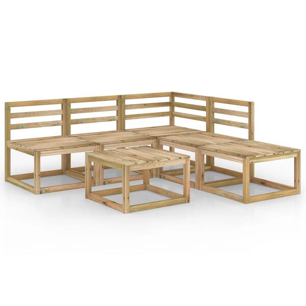 vidaXL 6-tlg. Garten-Lounge-Set Gr&uuml;n Impr&auml;gniertes Kiefernholz