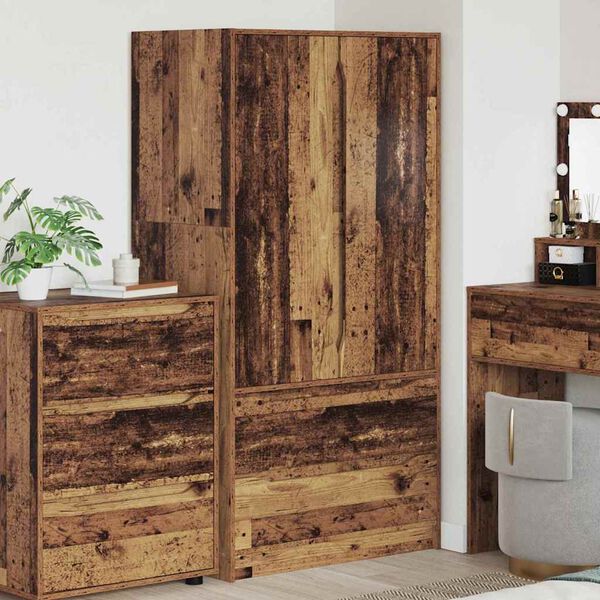 vidaXL Schrank mit Schubladen Altholz 79,5 x 49 x 156 cm Holzwerkstoff