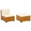vidaXL Garten-Lounge-Set mit Kissen 2 St&uuml;ck Braun Massivholz Akazie