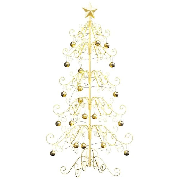 vidaXL Metall Weihnachtsbaum Gold 150 cm Pulverbeschichteter Stahl